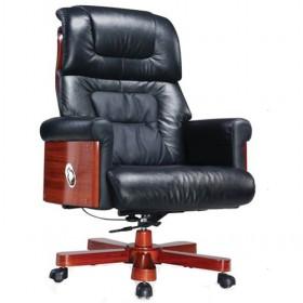 Fashionable Plain Black PU/ Leather Computer Chair/ Office Chair/ Boss Chair With Armrests