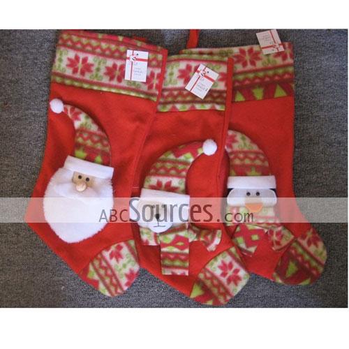 wholesale High Quality Mix Design Christmas Non Woven Stocking-LC061512043