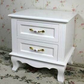 Elegant Design White Two Drawers Bedside Table/Night Table