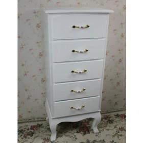 High And Slim White Wooden Multi-Drawer Cabinet