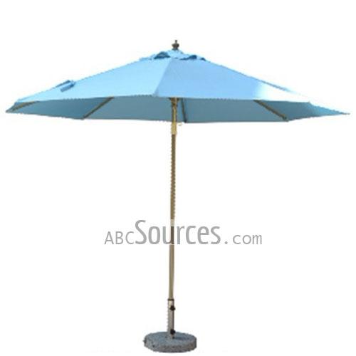 Wholesale Popular Light Blue Patio Sunlihg Block Drawstring Aluminum Umbrella Lc111711043