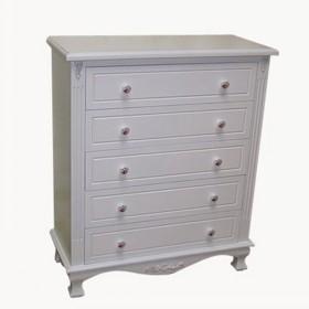 Plain White Design High Stand Drawers Cabinet