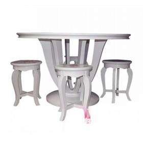 Plain Design Nice Small White Round Dining Table