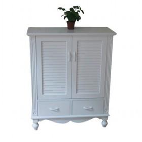 Modern Design Shutters Design White Wooden Shoes Cabinet